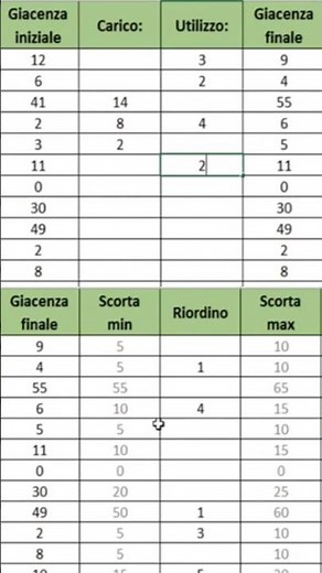 Esempio di file #Excel per gestione di un piccolo magazzino. Carico/scarico/scorte/riordino 😉