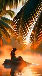 Mermaid at Sunrise 🌅✨ The Most Peaceful Ocean Moment Ever #mermaid #shorts #sunset