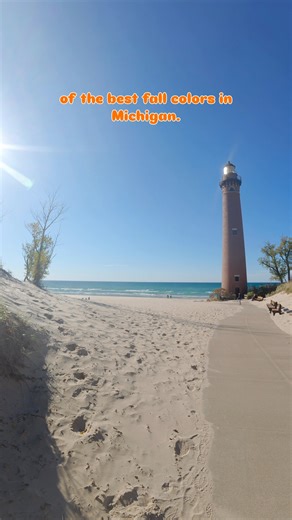 Dogs love a good color tour too 🐶 the colors have not fully popped which gives you time to book your getaway and give that cutie the color tour they deserve 😊 this pup loved walking the Silver Lake Sand Dune beach and getting to see Little Sable lighthouse #ThinkDunes #silverlakesanddunes #mibeachtowns #slsd #PureMichigan #FallGetaway #dogsofinstagram | Think Dunes: Silver Lake Sand Dunes
