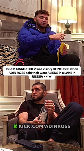 ISLAM MAKHACHEV was visibly CONFUSED when ADIN ROSS said their were ALIENS in a LAKE in RUSSIA 👀💀 #adinross #islammakhachev #ufc #mma #aliens