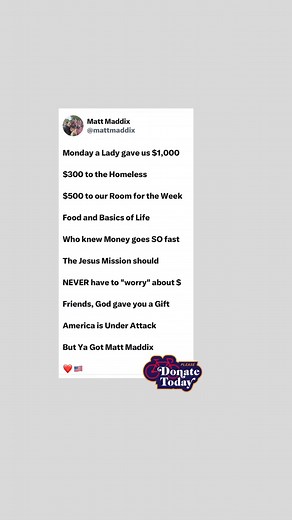 Morning with Maddix #JesusMission #Homeless #America #Maddix #Reese #MattandReese #Podcast #TalkShow #Jesus #Revival #Independent #Independence #President #47 #Chosen #MichiganMan #MattMaddix #CalebMaddix | Matt Maddix