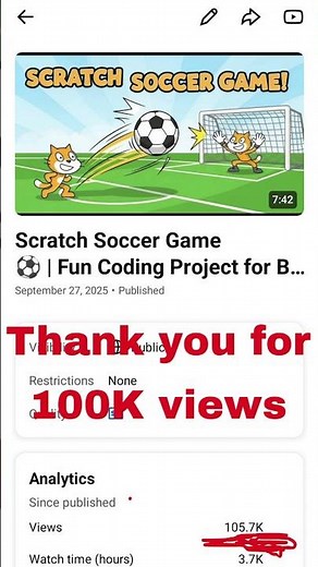 Scratch Soccer Game ⚽ | Fun Coding Project for Beginners #scratch #scratchtutorial #games#shorts