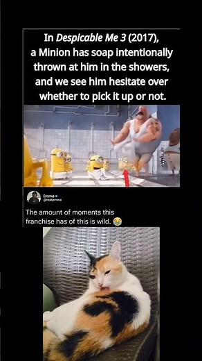 In Despicable Me 3 (2017), a Minion has soap intentionally thrown at him in the showers