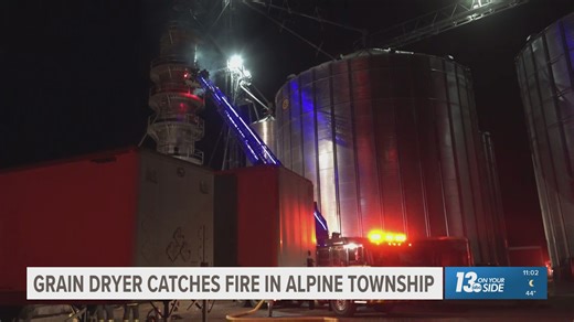 Grain dryer caught fire at Alpine Township farm