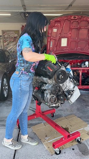 Sally #TEAMSALLY McNulty on Instagram: "Got this JDM K24 from @hmotorsonline Taking off the pan to check it out, and talk about cleannnnnnn! ‍ Also getting it ready to install the K20 oil pump.  First time installing one looking forward to learning new things!"