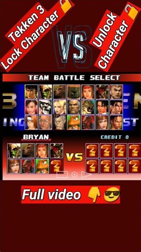 Tekken 3 All Unlock Vs Lock Player Team Battle 🤯🔓| #tekken3 #tekkenshort #shorts