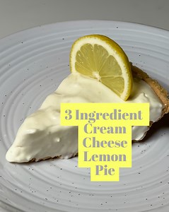 3 Ingredient Cream Cheese Lemon Pie: 8oz block of softened cream cheese, 14oz can of sweetened condensed milk, and the juice of two lemons. Mix until smooth and then pour in your graham cracker crust. Chill for 4 hours and enjoy! 🍋 #pierecipe #3ingredients #EasyPieRecipe #easyrecipes #lemonpie | A Charming Abode