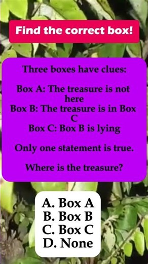 3 Box Mystery Puzzle 🔎 | Only One Statement Is True! #iqvistax #riddle