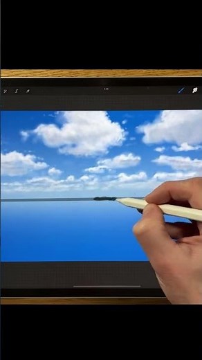 IPAD PAINTING TUTORIAL - Spring fields Landscape in Procreate #Shorts