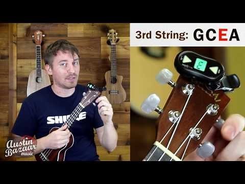 How to Tune a Ukulele Using a Digital Tuner - Standard Tuning GCEA