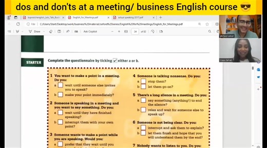 ‏our online business English course 😎