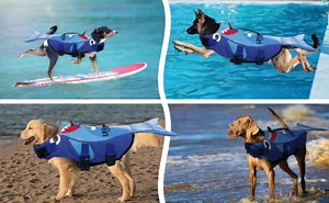 Dog Life Jacket Large Dog Life Vests for Swimming, Lifejacket Lifesaver Lifeguard Life Vest for Small Medium and Large Dogs, Cute Shark Turtle Or Lobster Shape, Dog Sports Floating Jackets, Adjustable