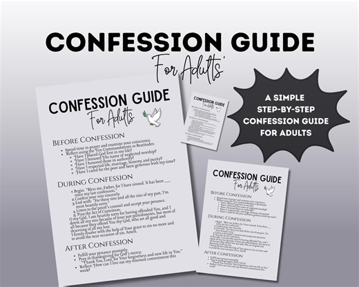 Catholic Confession Guide for Adults | Step-by-step Reconciliation Printable | Catholic Examination of Conscience | Prayer PDF - Etsy