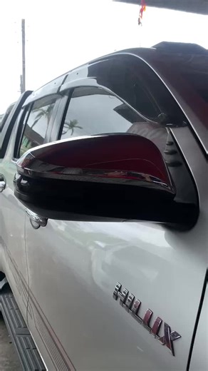 Hilux Revo Black Side Mirror Installation with LED