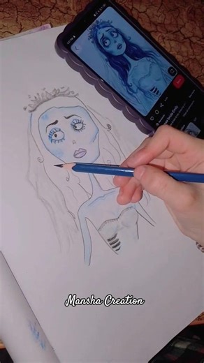 Emily the corpse bride drawing #art #drawing #emilycorpsebride #shorts #시체신부