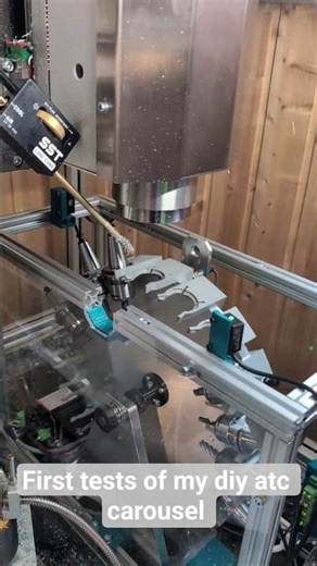 LinuxCNC ATC carousel, first test runs