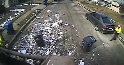 WATCH: Oxygen tank explodes in Ohio trash truck near 2 workers