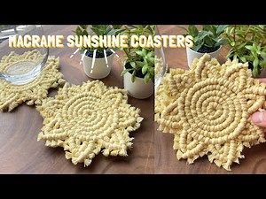 DIY Macrame SUNSHINE Coaster Tutorial