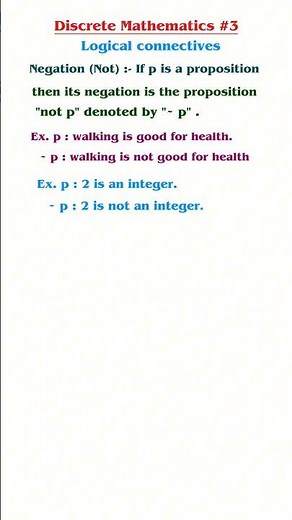 Discrete Mathematics 3 || Logical Connectives Not || Language of Logic Explained|| dr gajendra pal