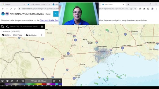 7-5-23: There's a good chance of rain for Spring Branch over the next couple of days before high pressure builds back in by the weekend, decreasing rain chances and bringing the heat back to our area. Skies will be mostly cloudy with highs in the mid 90s, lows in the mid 70s. Winds will be south at 5-10 mph. #springbranchwx