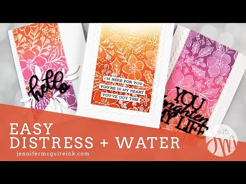 Easy Distress + Water Technique... and New Distress Color!
