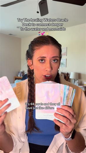 To connect deeper to the mermaids and the water, try using the healing waters oracle deck! it is a great tool to start with! #mermaids #thehealingwatersoracle #water #spiritualjourney #oraclecards