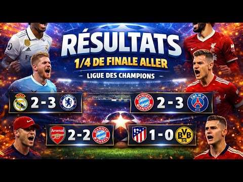 Resultats 1/4 de finale aller de la Ligue Des Champions (LDC) ⚽⚽