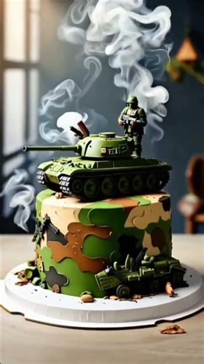 "Mind-Blowing Army Tank Cake Transformation! 🛡️🔥 Birthday Cake Goals"