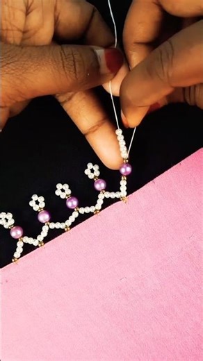 Creative Cloth Decoration with Beads and Thread #handicraft #handmadecraft