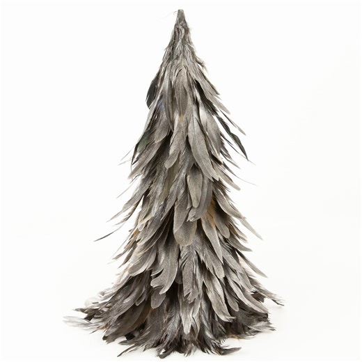 16" Gilded Silver Metallic Feather Trees - Christmas, Fall Decorative Event & Holiday Christmas Trees ZUCKER® - Etsy