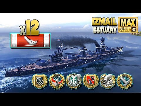 Battleship Izmail: Sensational 12 ships destroyed - World of Warships