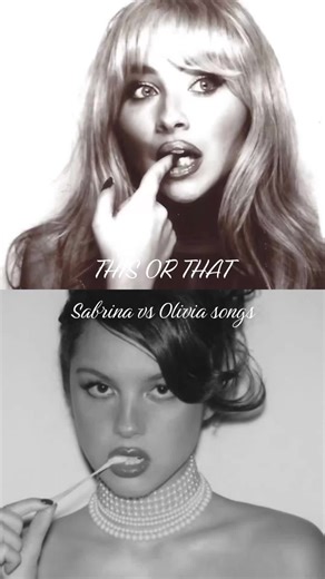 for me, the first one is a tie but then drivers license and tears ;) #sabrinacarpenter #oliviarodrigo #driverslicense #thisorthat