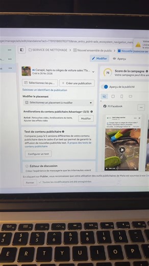 Je viens de finir la configuration de cette publicité Facebook et la bonne nouvelle c’est que ça respecte tous les placements. #campagnepublicitaire #publicitefacebook #placements #formation