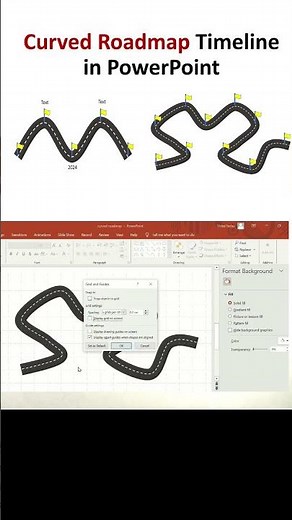 how to make curved roadmap timeline in PowerPoint 😊 #powerpoint #timeline #powerdesignstudio
