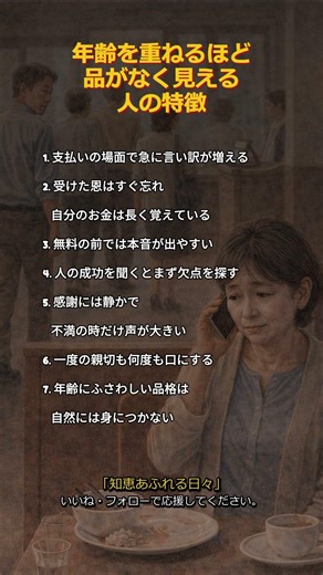 年齢を重ねるほど品がなく見える人の特徴 #人間関係 #人間関係の真実 #品のある人 #品がない人