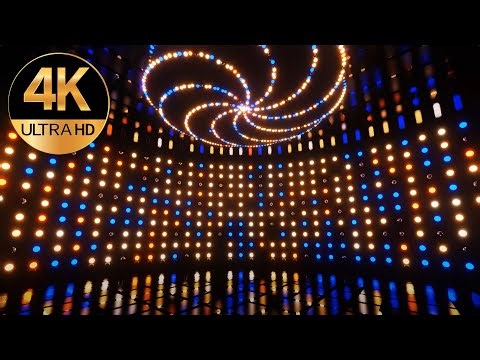 10 hours 4k Disco Sci-Fi LED Round Wall Lights Blinking Abstract Neon Background loop, Screensaver