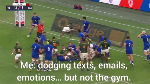 Me: dodging texts, emails, emotions… but not the gym.” | Sizwe Demotic Cele