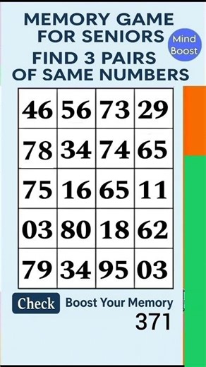 Daily Brain Challenge for Seniors – Can You Boost Focus? | Match the Numbers