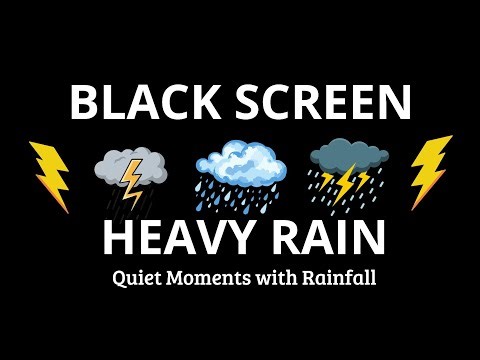 Heavy Rain & Deep Thunderstorm Sounds for Sleep | BLACK SCREEN All Night Storm
