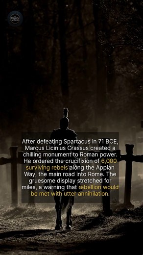 17K views · 292 reactions | Crassus lined the Appian Way with 6,000 crucified slaves to send a brutal message to Rome. | The History Archives | Facebook