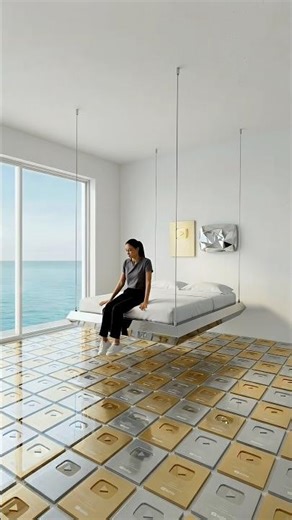 THIS SUSPENDED BED FLOOR IS NEXT LEVEL 😱💎✨ Epoxy Luxury YouTube Button Floor