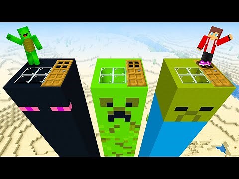 Mikey vs JJ: NOOB vs PRO: SUPER LONG MOB HOUSE inside CREEPER, ENDERMAN, ZOMBIE in Minecraft