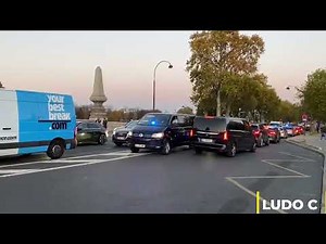 Police ; Convoi de la BRI en urgence Police task force convoy responding in Paris