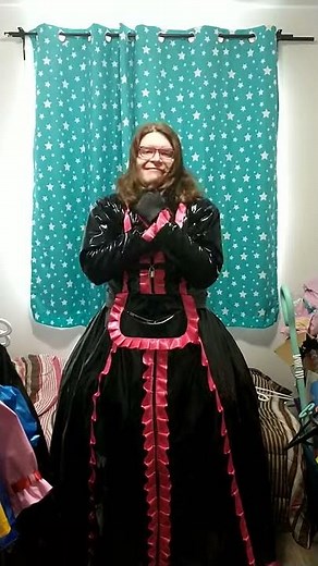 Misfitz Black and Pink PVC Maid Twirl #shorts