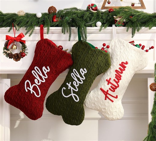 Personalized Dog Christmas Stockings, Stocking With Name, Pet Cat Stockings, Family Holiday Xmas Gift - Etsy