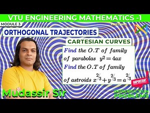 Orthogonal trajectories differential equations | VTUM1 cartesian curves engineering mathematics 1