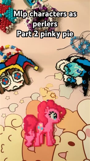 Mlp as perlers #kandie #kandi #bracelet #kandikid #mlp #pinkypie #viral #smc #tadc #perler