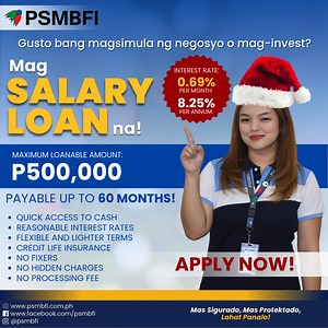 Sa PSMBFI, maaaring makapag-loan sa mas pinababang interest rates! Para sa mga katanungan, tumawag o magtext sa aming mga Regional Service Offices sa mga sumusunod na numero: RSO1 - 09688514972 RSO2 - 09451047576 RSO3 - 09088675915 RSO 4A - 09190989126 RSO 4B - 09176109780 RSO 5 - 09165605717 RSO6 - 09397537757 RSO7 - 09458090084 ROS8 - 09319566269 RSO9 - 09773150424 RSO10 - 09171320257 RSO 11 - 09176888807 RSO 12 - 09052208592 RSO13 - 09993631871 RSO BAR - 09272989331 RSO COR - 09977411479 RSO 