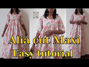Maxi with Lining cutting andstitching| Step-by-Step Sewing for Beginners
