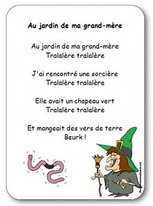 Chanson Au jardin de ma grand-mère (La sorciere qui mange des vers de terre)